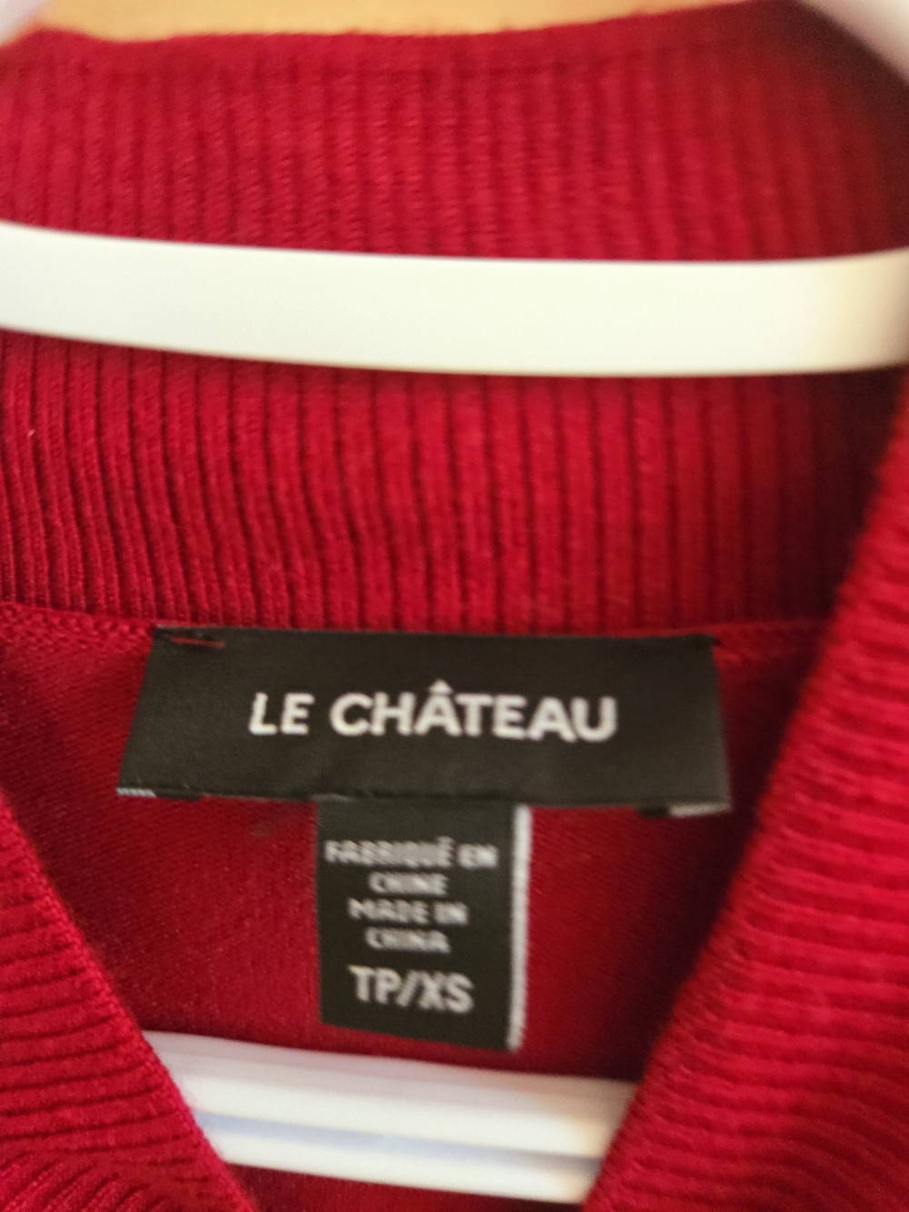 le chateau Crimson Red Crisscross V-Neck Sweater - Picture 4 of 10
